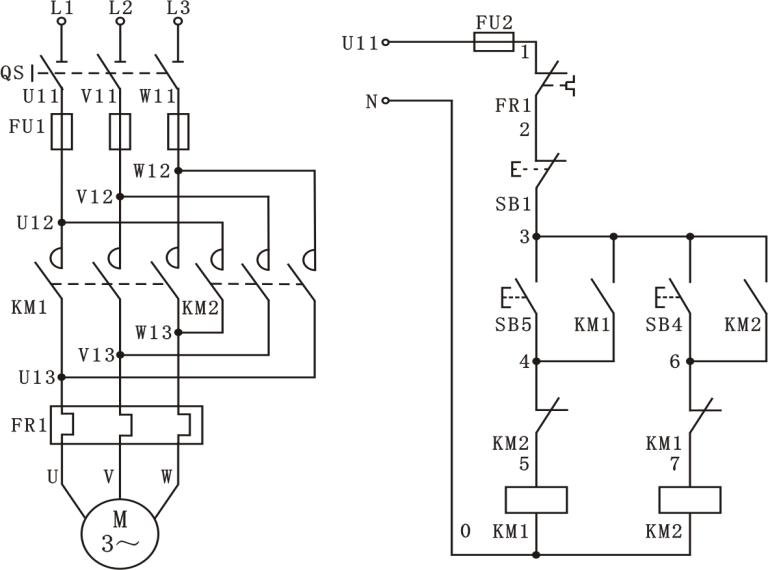 <em>接觸</em>器聯鎖的三相異步電動機正<em>反轉</em>控制電路
