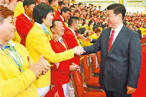 習近平在會見第31屆奧運會<em>中國</em><em>體育</em>代表團時表示:<em>中國</em>隊加油！<em>中國</em>加油！