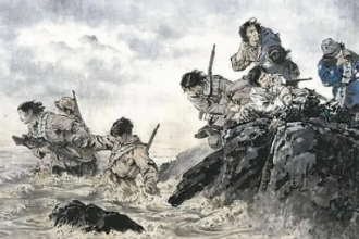 美育類資源—《八女投江》王盛烈創(chuàng)作的國畫作品